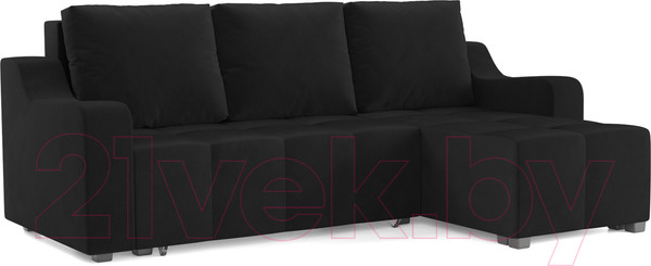 Изображение товара Диван угловой Mebel-Ars Берн НВ-178 17 (велюр черный)