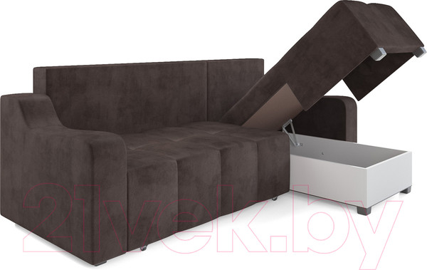 Изображение товара Диван угловой Mebel-Ars Берн (кордрой коричневый)