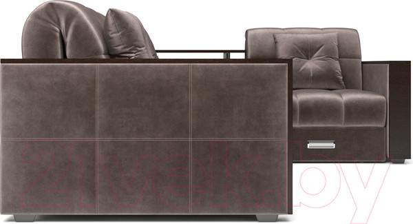 Изображение товара Диван угловой Mebel-Ars Прага (бархат серо-шоколадный/Star Velvet 60 Cofee)