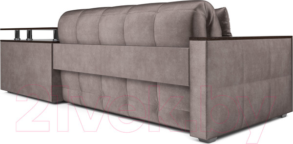 Изображение товара Диван угловой Mebel-Ars Прага (бархат серо-шоколадный/Star Velvet 60 Cofee)