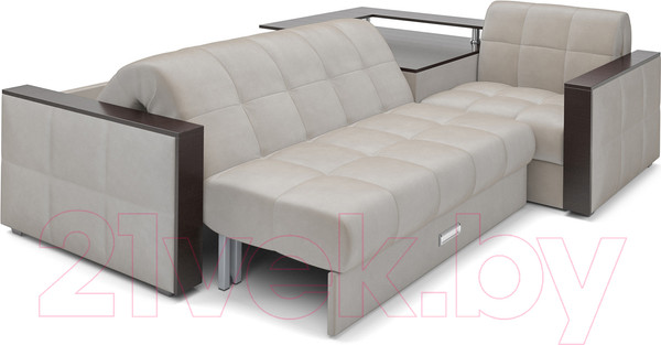 Изображение товара Диван угловой Mebel-Ars Прага (бархат бежевый/Star Velvet 6 Light Beige)