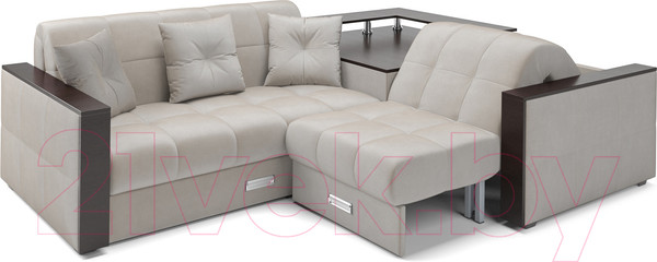 Изображение товара Диван угловой Mebel-Ars Прага (бархат бежевый/Star Velvet 6 Light Beige)