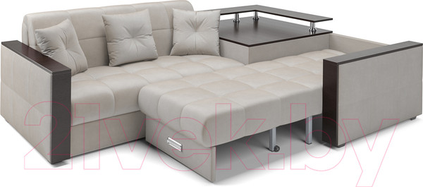 Изображение товара Диван угловой Mebel-Ars Прага (бархат бежевый/Star Velvet 6 Light Beige)