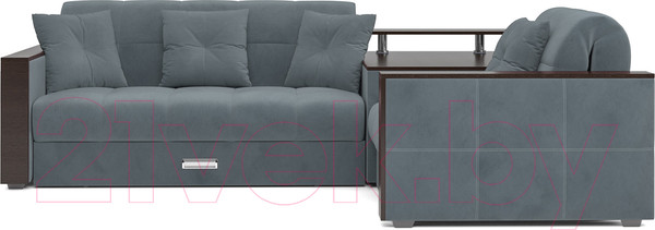 Изображение товара Диван угловой Mebel-Ars Прага (велюр серо-синий HB-178 26)