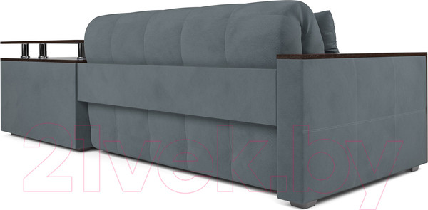 Изображение товара Диван угловой Mebel-Ars Прага (велюр серо-синий HB-178 26)