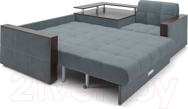 Изображение товара Диван угловой Mebel-Ars Прага (велюр серо-синий HB-178 26)