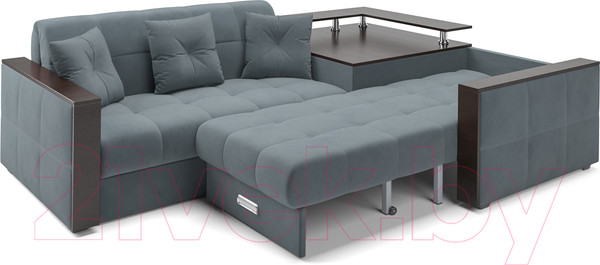 Изображение товара Диван угловой Mebel-Ars Прага (велюр серо-синий HB-178 26)