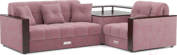 Изображение товара Диван угловой Mebel-Ars Прага (велюр пудра НВ-178 18)