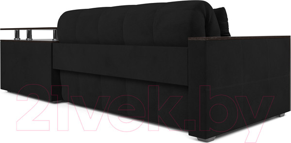 Изображение товара Диван угловой Mebel-Ars Прага (велюр черный НВ-178 17)
