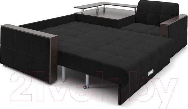 Изображение товара Диван угловой Mebel-Ars Прага (велюр черный НВ-178 17)