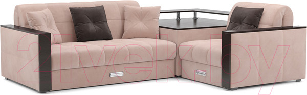 Изображение товара Диван угловой Mebel-Ars Прага (кордрой бежевый)