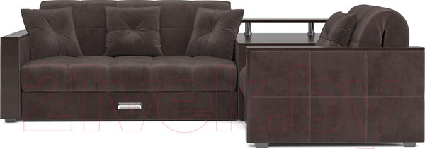 Изображение товара Диван угловой Mebel-Ars Прага (кордрой коричневый)