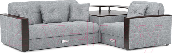 Изображение товара Диван угловой Mebel-Ars Прага (рогожка серая)