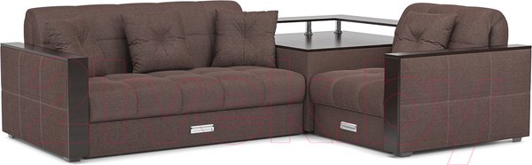 Изображение товара Диван угловой Mebel-Ars Прага (рогожка шоколад)