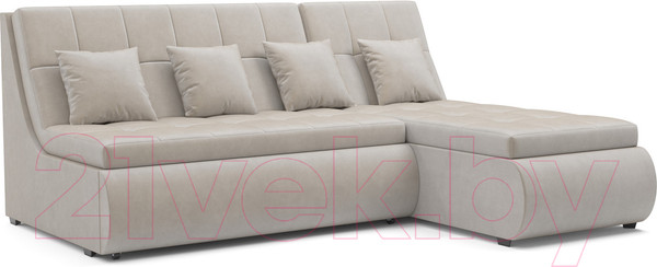 Изображение товара Диван угловой Mebel-Ars Дубай (бархат бежевый/Star Velvet 6 Light Beige)