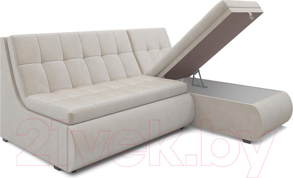 Изображение товара Диван угловой Mebel-Ars Дубай (бархат бежевый/Star Velvet 6 Light Beige)