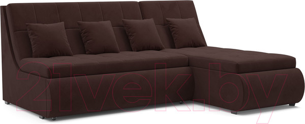 Изображение товара Диван угловой Mebel-Ars Дубай (велюр шоколадный HB-178 16)