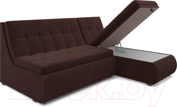 Изображение товара Диван угловой Mebel-Ars Дубай (велюр шоколадный HB-178 16)