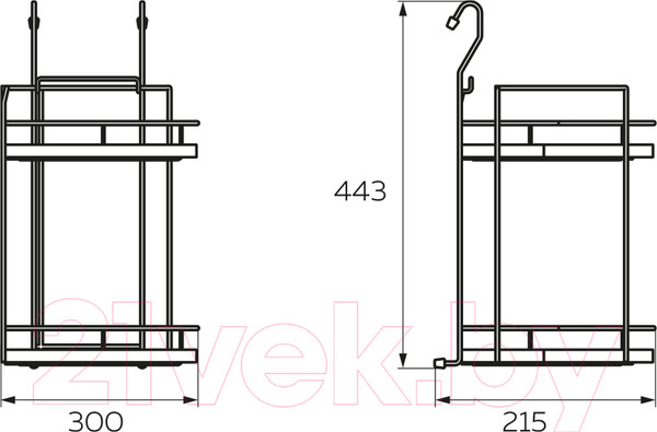 Изображение товара Полка для специй на рейлинг Lemax YJ-G209A WT