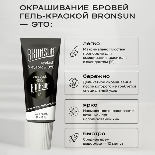 Изображение товара Набор для окрашивания бровей Bronsun Для домашнего окрашивания BR-2004 1 черный