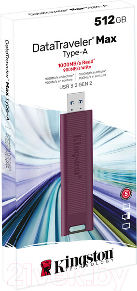 Изображение товара USB flash накопитель Kingston Data Traveler Max 512Gb (DTMAXA/512GB)