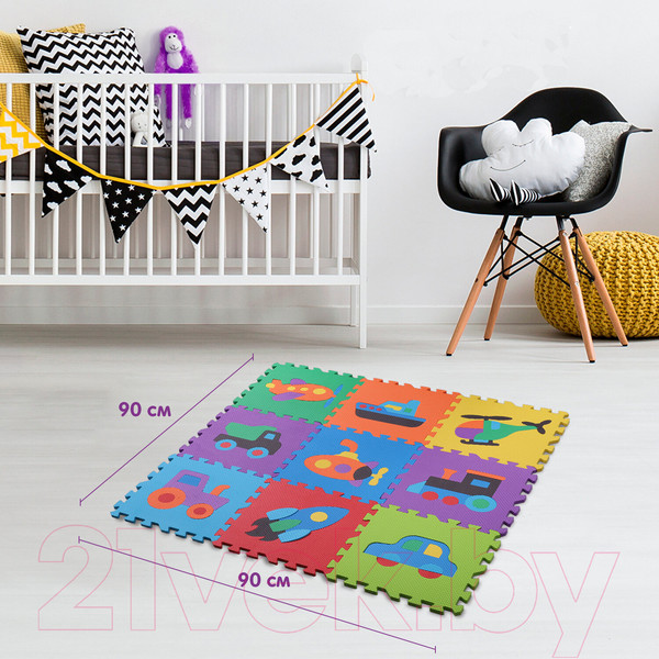 Изображение товара Коврик-пазл Юнландия Машинки / 664667