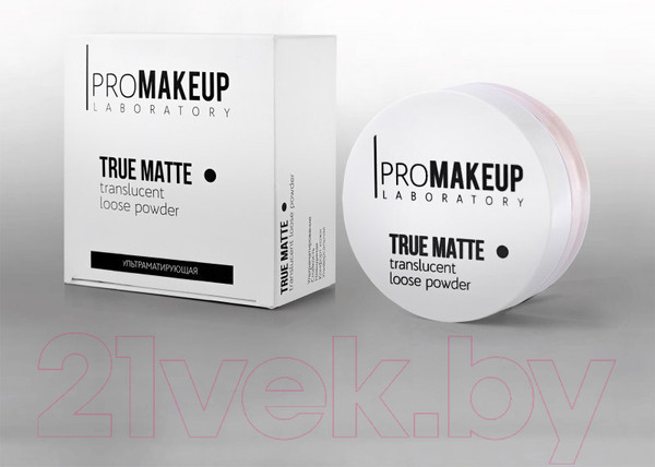 Изображение товара Пудра рассыпчатая PROMAKEUP True Matte прозрачная тон 1001 (10г)