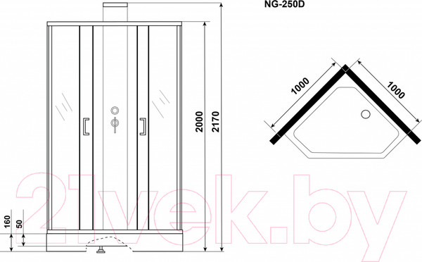 Изображение товара Душевая кабина Grossman GR250D 100x100