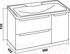 Изображение товара Тумба под умывальник Grossman Адель 90 / 109003