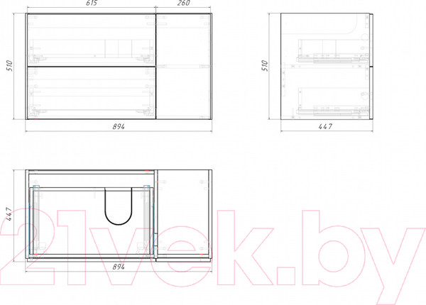 Изображение товара Тумба под умывальник Grossman Адель 90 / 109003