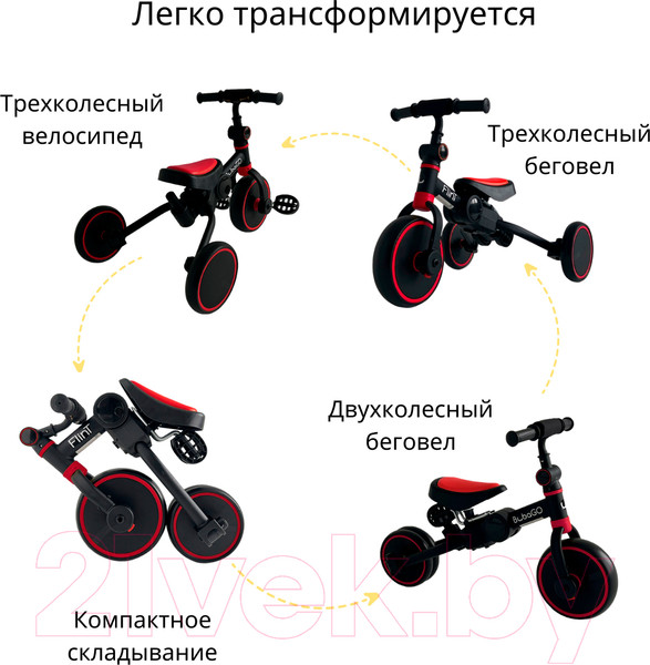 Изображение товара Беговел Bubago Flint / BG-F-1 (черный/красный)