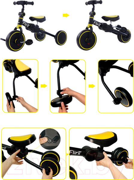 Изображение товара Беговел Bubago Flint / BG-F-3 (черный/желтый)