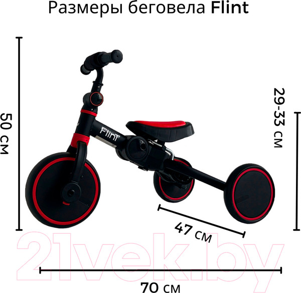 Изображение товара Беговел Bubago Flint / BG-FP-1 (черный/красный)