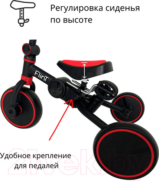 Изображение товара Беговел Bubago Flint / BG-FP-1 (черный/красный)
