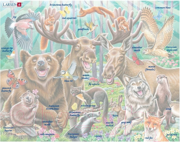 Изображение товара Пазл LARSEN Счастливые лесные животные CZ2