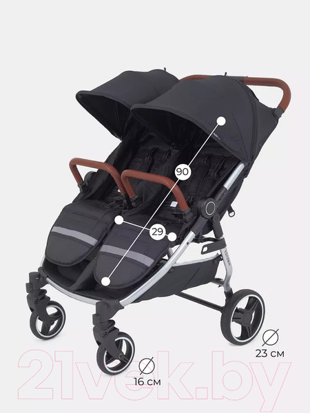 Изображение товара Детская прогулочная коляска MOWbaby Tandem / MB170 (черный)
