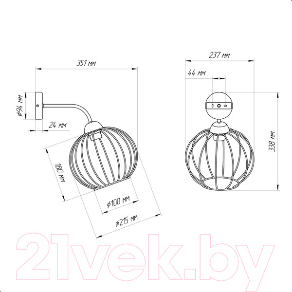 Изображение товара Бра Элетех Лада 511 НББ 01-60-152 / 1005404566 (черный муар)