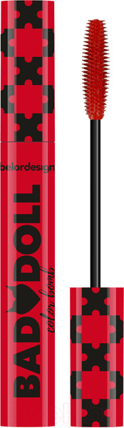 Изображение товара Тушь для ресниц Belor Design Bad Doll цветная объемная красный