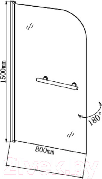 Изображение товара Стеклянная шторка для ванны Grossman GR-104