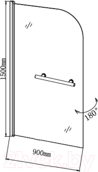 Изображение товара Стеклянная шторка для ванны Grossman GR-104/1