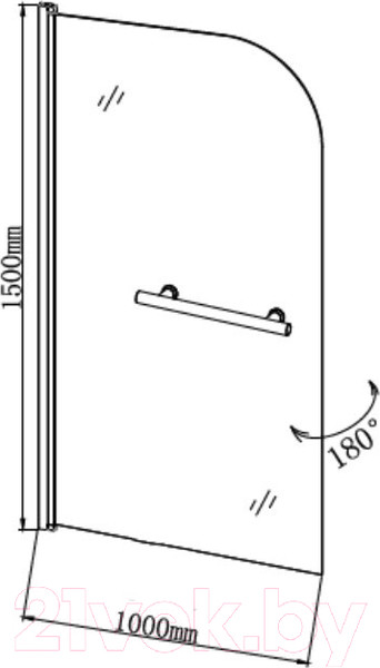 Изображение товара Стеклянная шторка для ванны Grossman GR-104/2