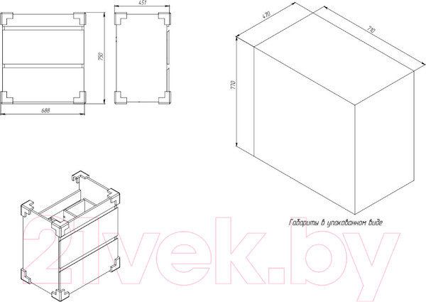 Изображение товара Тумба с умывальником Briz Элен Классик Фостер 70 / 227 03-08070-06 00 БЕЛ