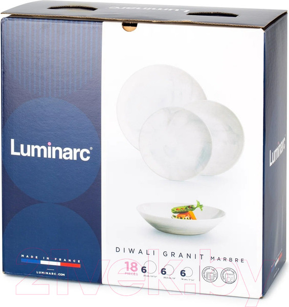 Изображение товара Набор тарелок Luminarc Diwali Marbre / Q0216 (18шт)