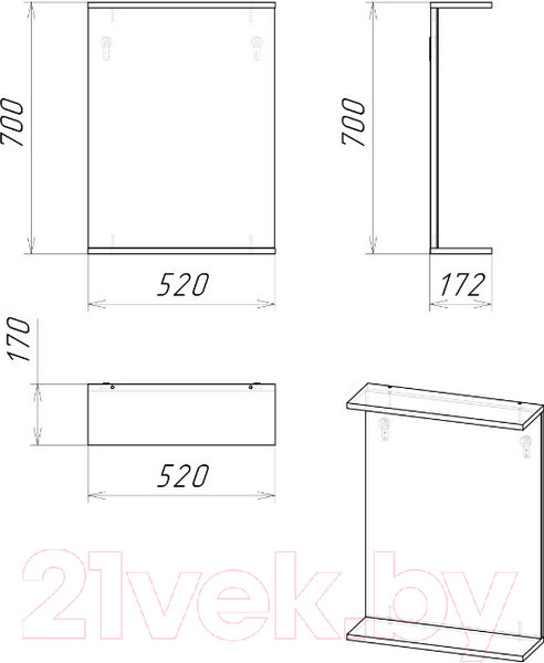Изображение товара Зеркало Grossman Крит-Эко / 205002