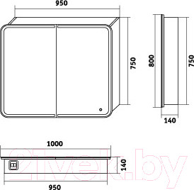 Изображение товара Шкаф с зеркалом для ванной Grossman Адель 100 R / 2010004