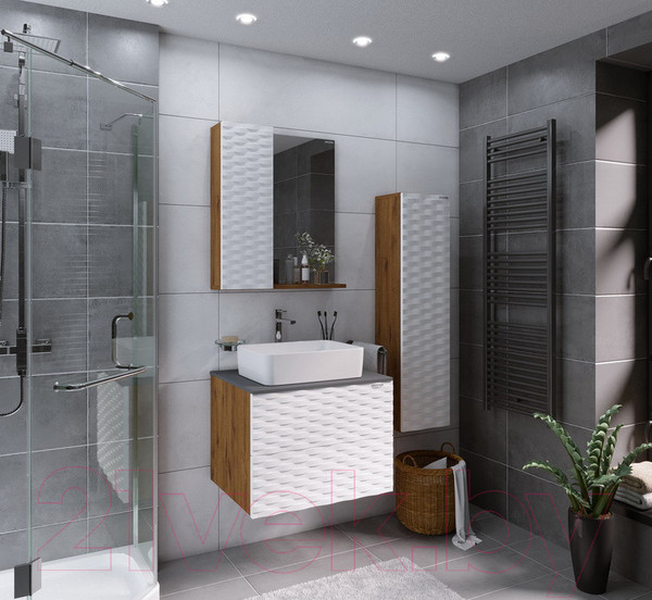 Изображение товара Шкаф с зеркалом для ванной Grossman Альба 65 L / 206501