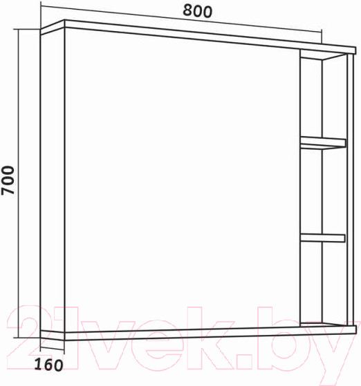 Изображение товара Шкаф с зеркалом для ванной Grossman Форта 80 / 2080022