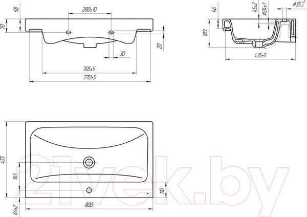 Изображение товара Тумба под умывальник Cersanit Moduo 80 Moduo 80 / 64141