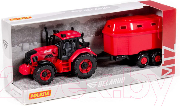 Изображение товара Трактор игрушечный Полесье Belarus для перевозки животных / 91499