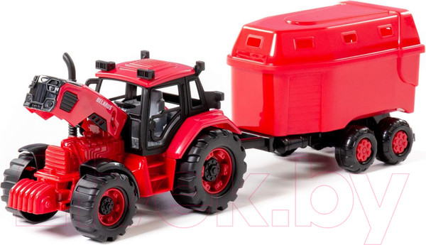 Изображение товара Трактор игрушечный Полесье Belarus для перевозки животных / 91499